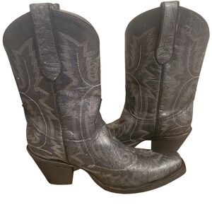 Corral Womens Black Leather Western Cowboy Boots Size 9